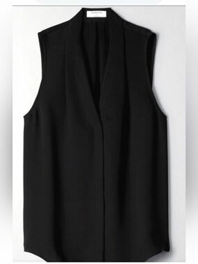 Aritzia Babaton Black Sleeveless  Pullover Hidden Button Blouse Size Large NWOT